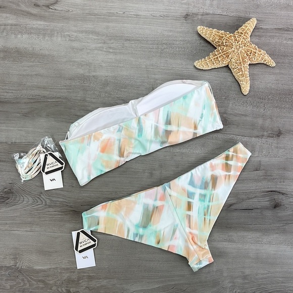 ☀️RVCA☀️ DYE DREAM BANDEAU DYE DREAM CHEEKY BIKINI SET - Picture 12 of 16